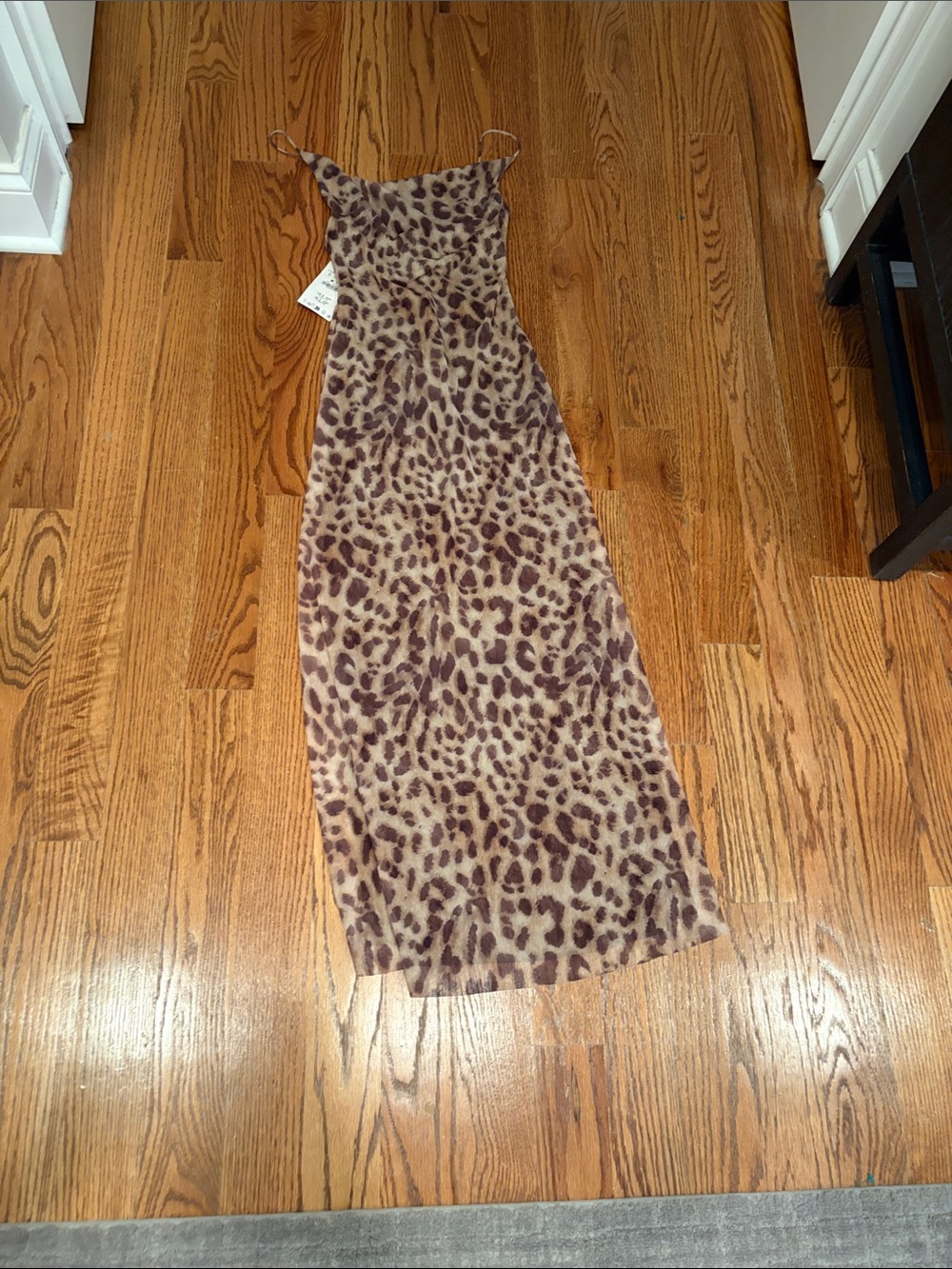 Zara Leopard Print Slip Dress - Beige and Brown